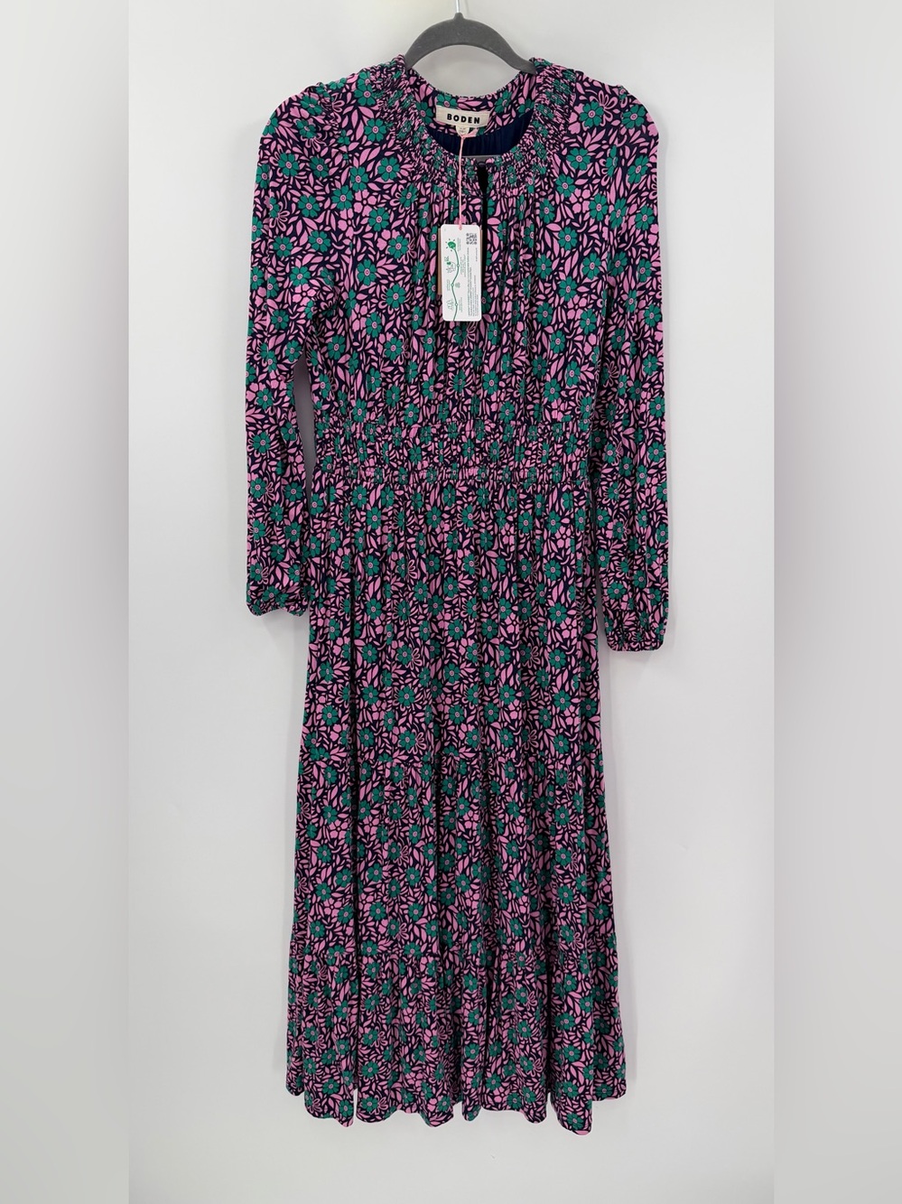 Boden Smock Tiered Jersey Midi Dress US 8 Regular NEW - Picture 3 of 6